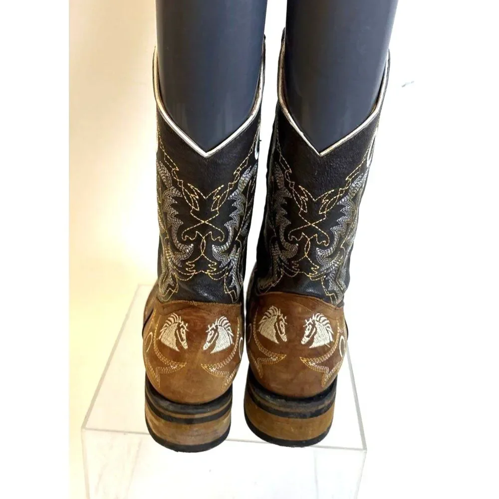 Old Corral Men's Brown Cowboy Ankle Boots - Size 28 & 1/2 (Mexico)
